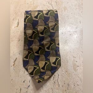 Ziggurat by Mulberry Green/Blue/Sage 100% Silk Neck Tie